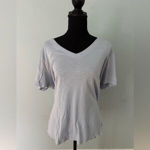 Light Blue V-Neck Women's Top